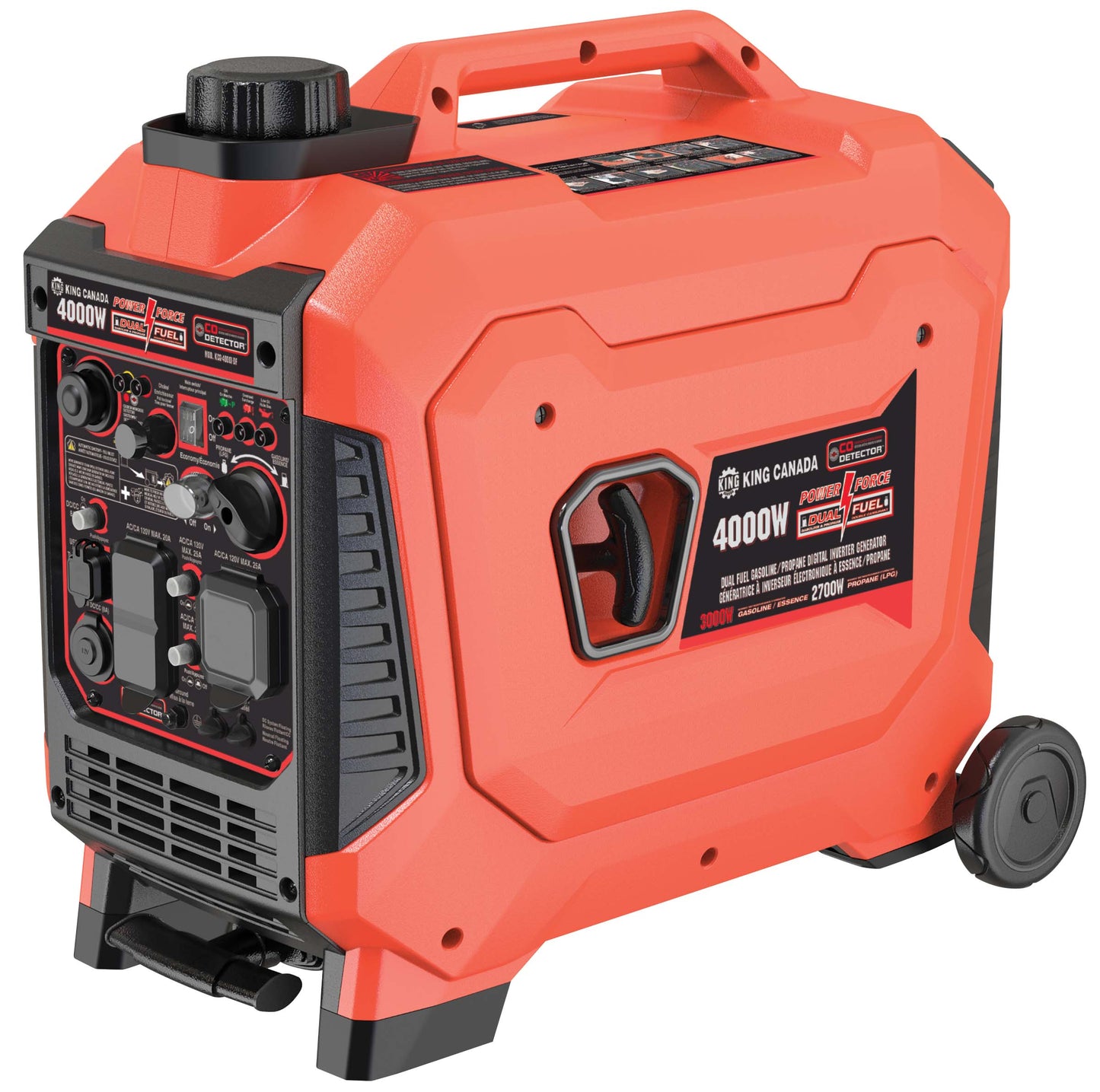 King Canada - 4000W GASOLINE/PROPANE INVERTER GENERATOR - Model: KCG-4000i-DF