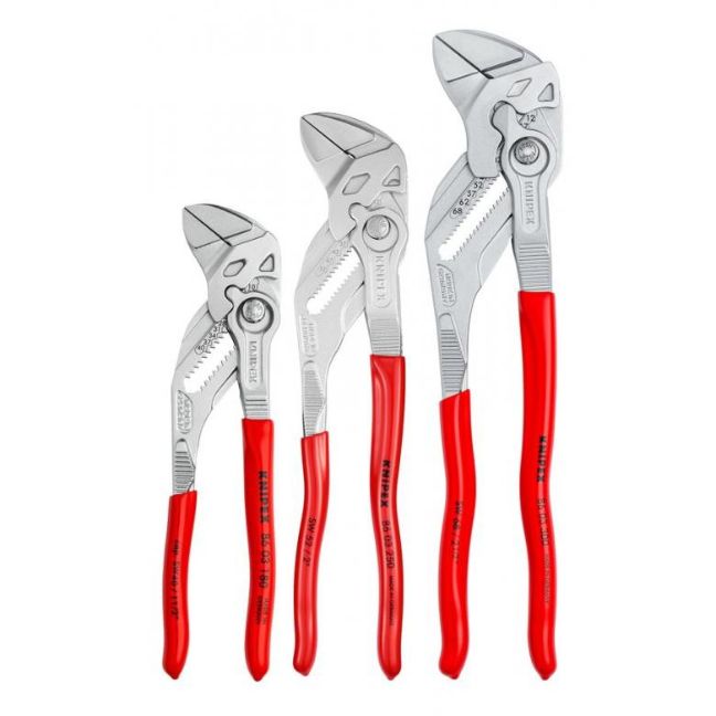 Knipex Tools -3 Pc Chrome Pliers Wrench Set - Item #002006US2
