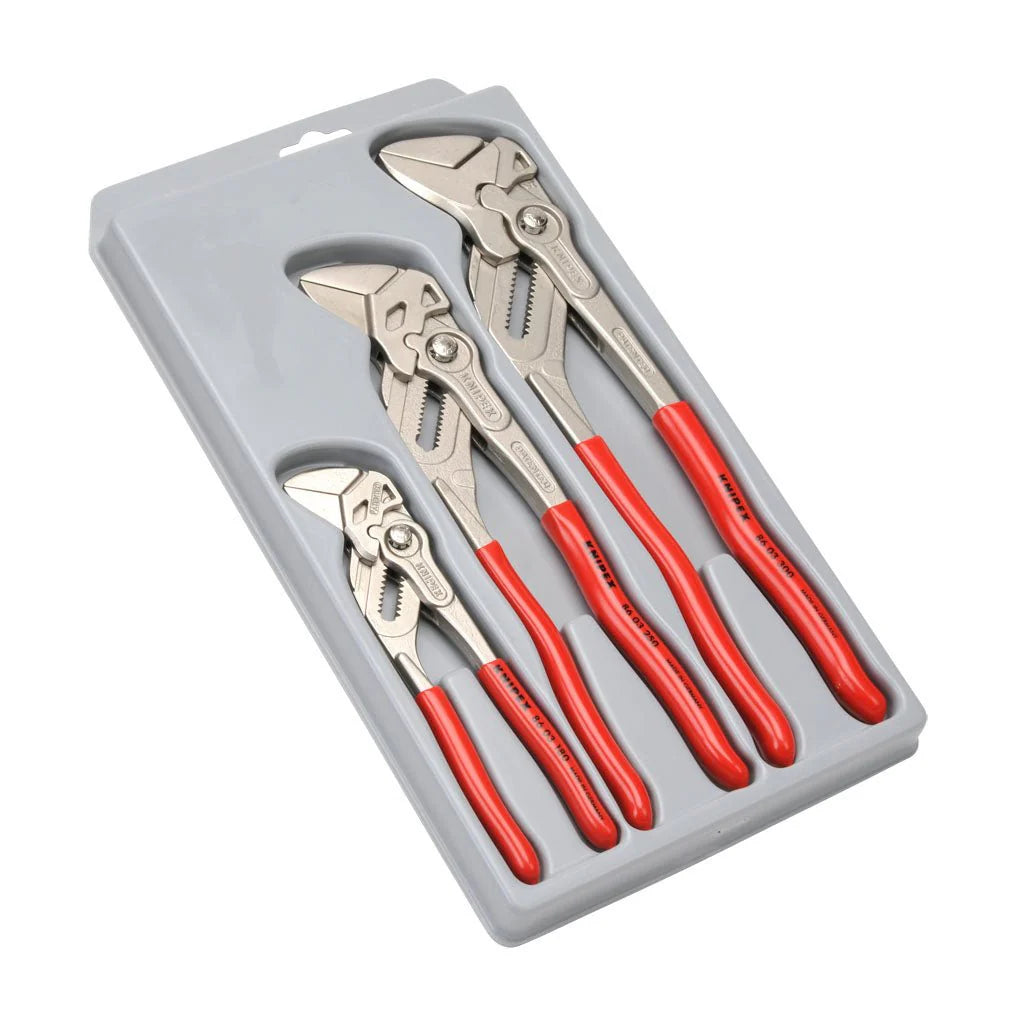 Knipex Tools -3 Pc Chrome Pliers Wrench Set - Item #002006US2