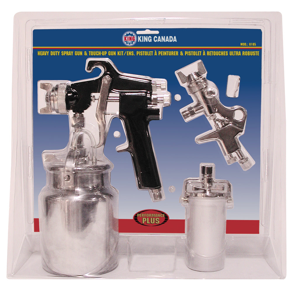 King Canada - HEAVY DUTY SPRAY GUN & TOUCH UP GUN KIT - MODEL: 8185