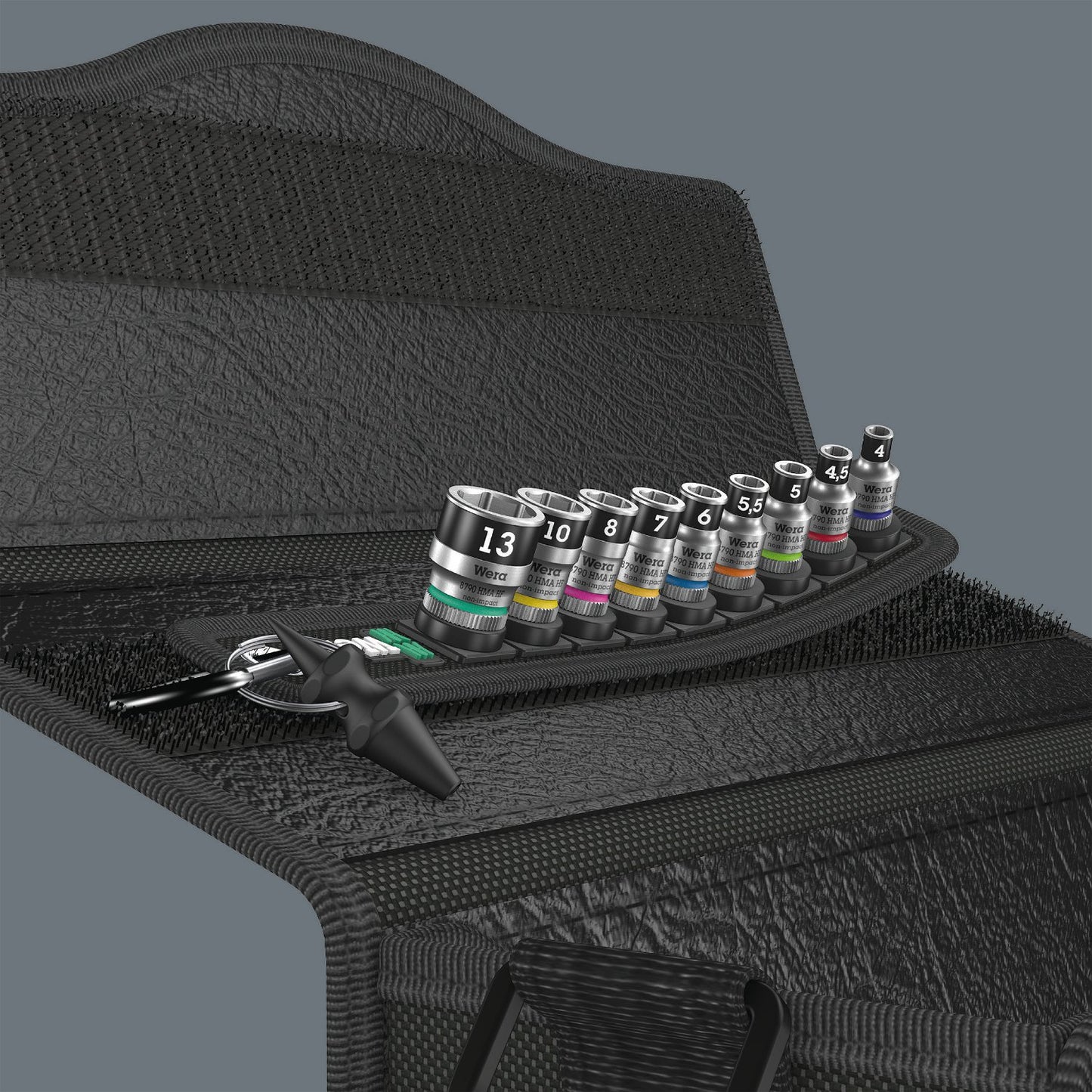 Wera - Belt A 1 Zyklop 1/4″ Drive Socket Set with Holding Function – Metric 10-Piece - #003880