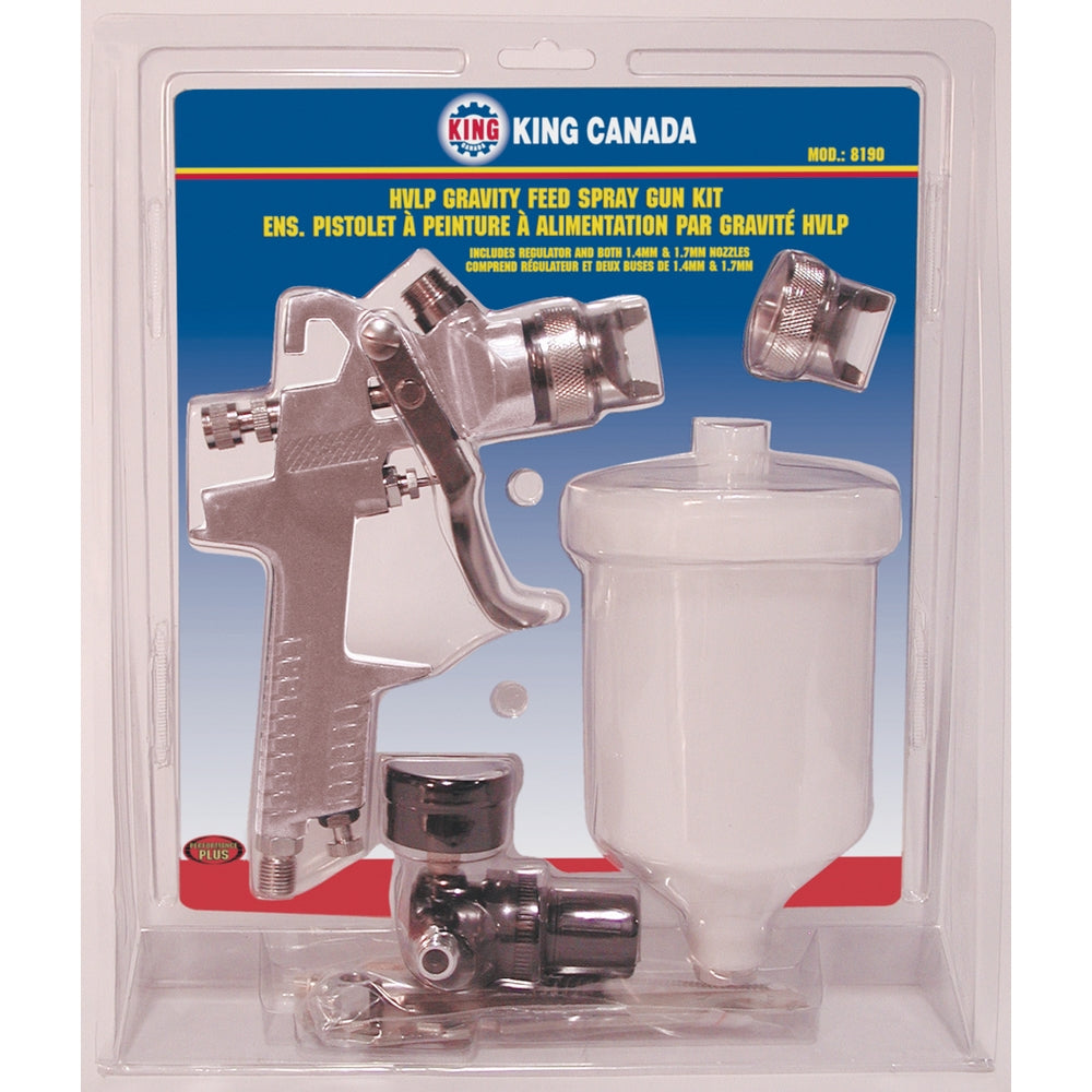 King Canada - HVLP GRAVITY FEED SPRAY GUN KIT - MODEL: 8190