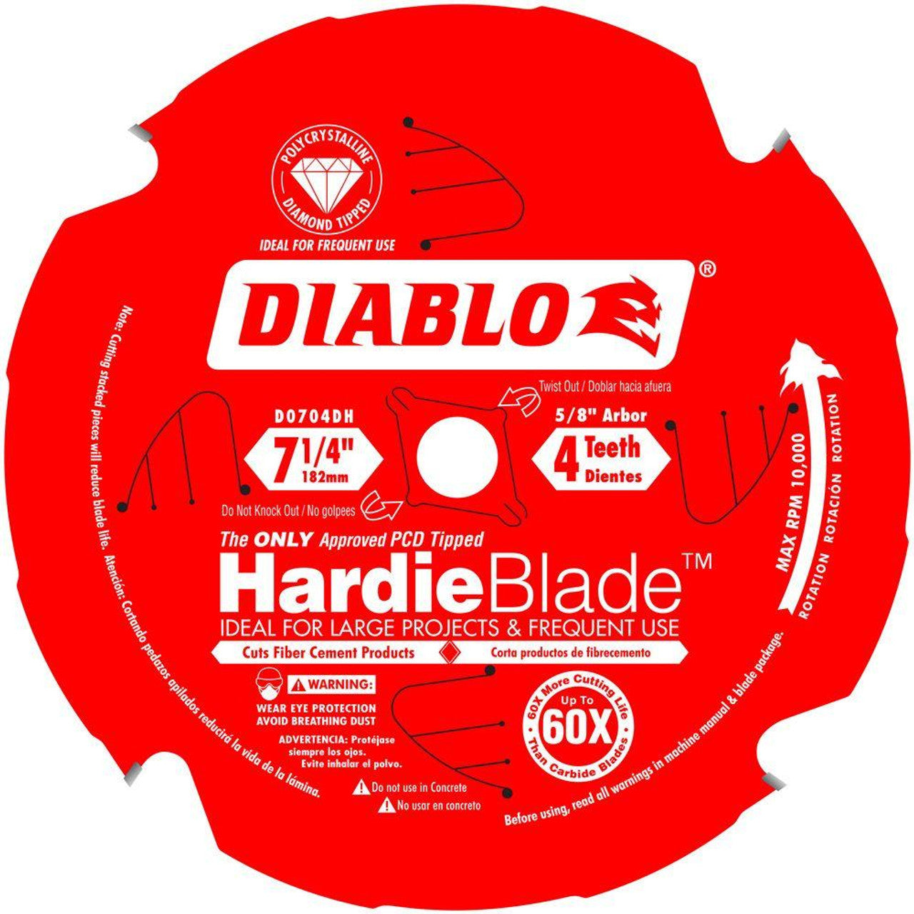 DIABLO - HARDIEBLADE - 7‑1/4 in. x 4 Tooth Fiber Cement