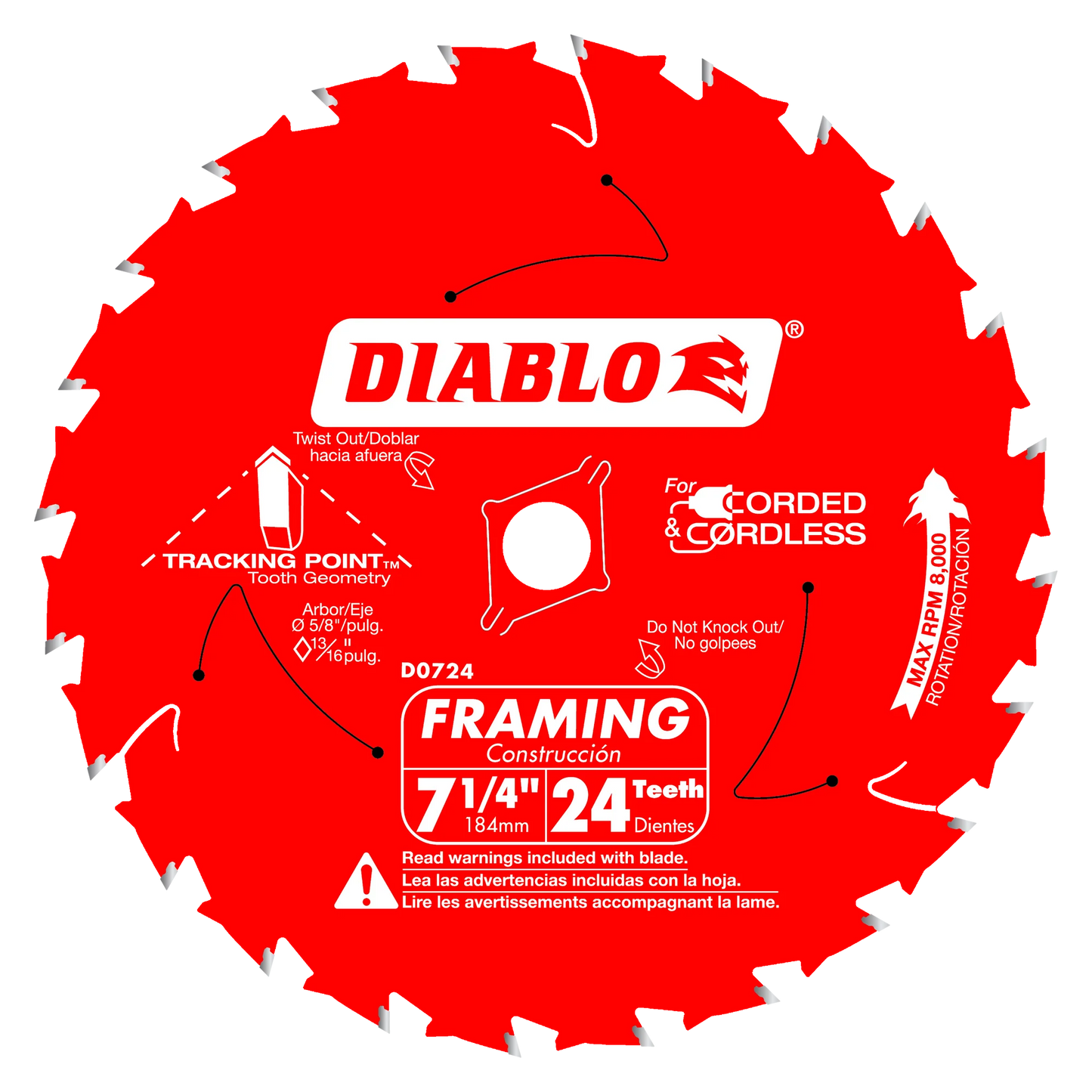 DIABLO 7‑1/4 in. x 24 Tooth Framing Saw Blade