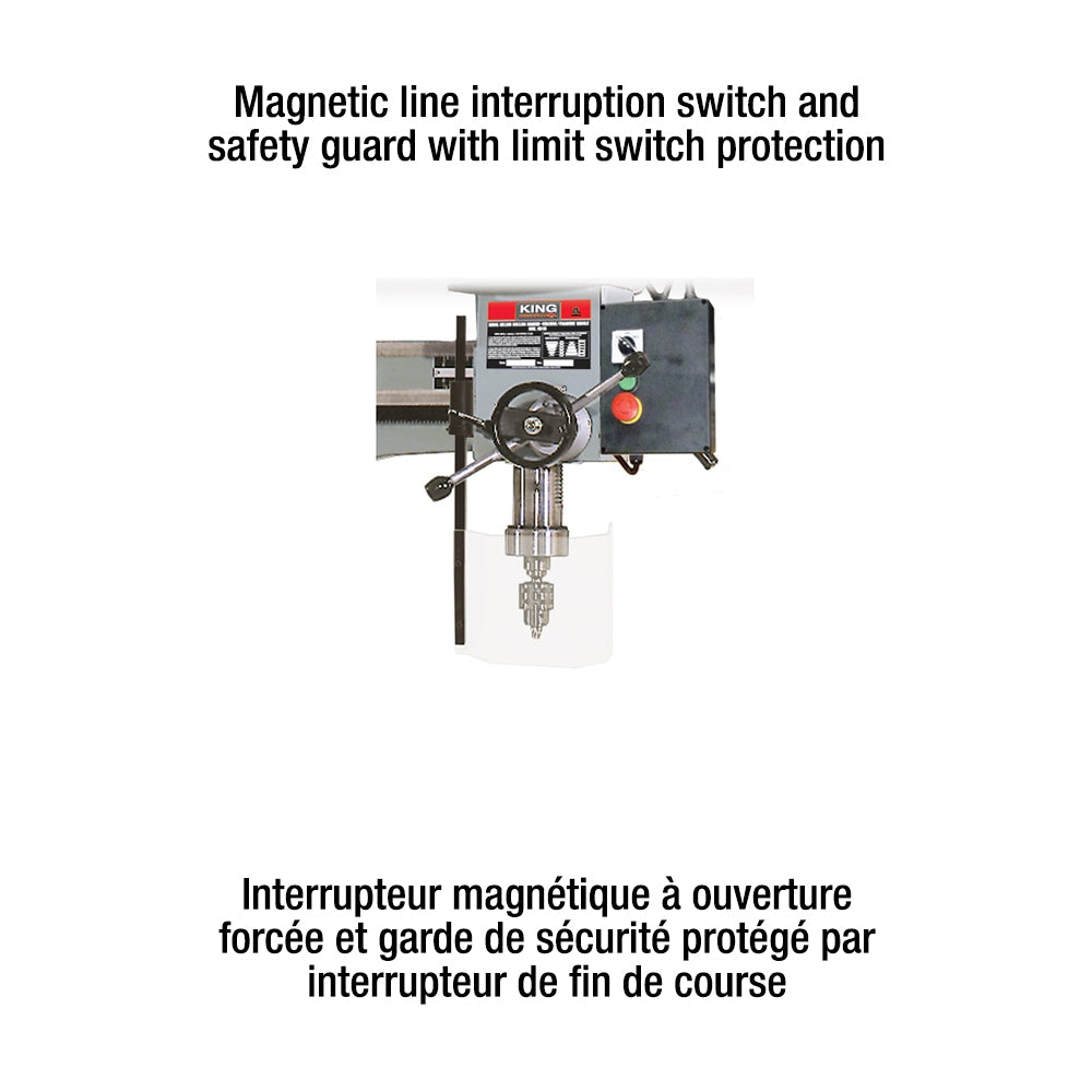 King Canada - RADIAL DRILLING MACHINE WITH SAFETY GUARD - MODEL: KC-35