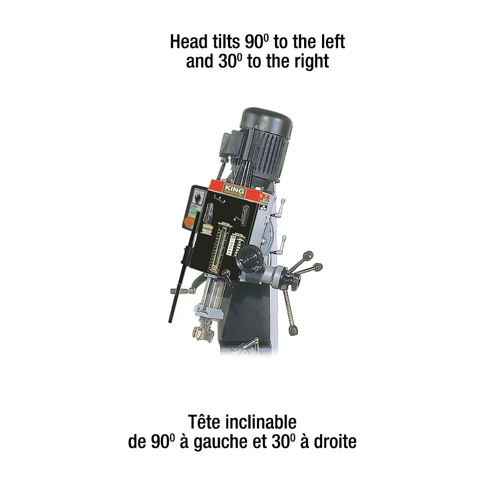 King Canada - GEARHEAD MILLING/DRILLING MACHINE WITH SAFETY GUARD - MODEL: KC-45