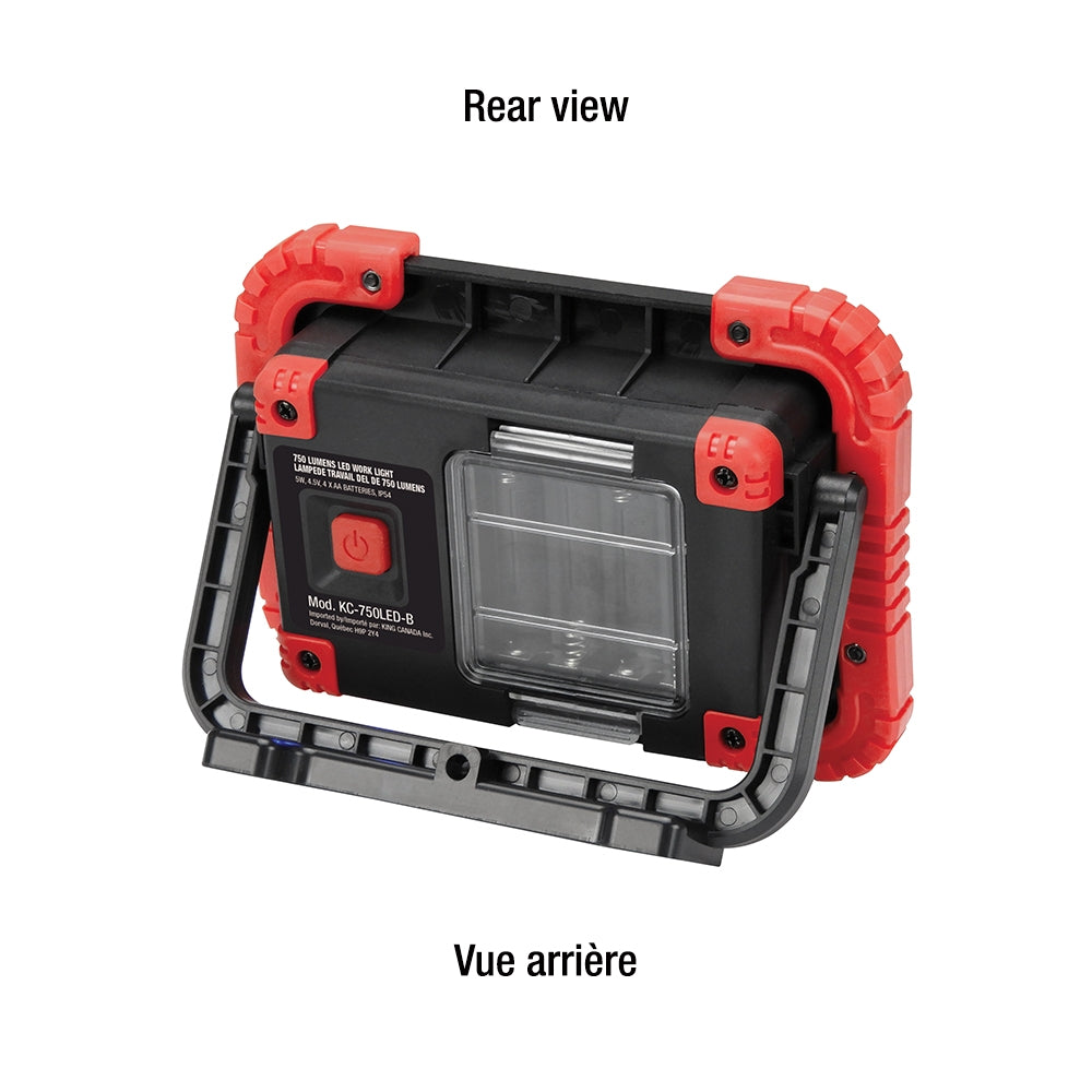 King Canada - 750 LUMENS LED WORK LIGHT - MODEL: KC-750LED-B