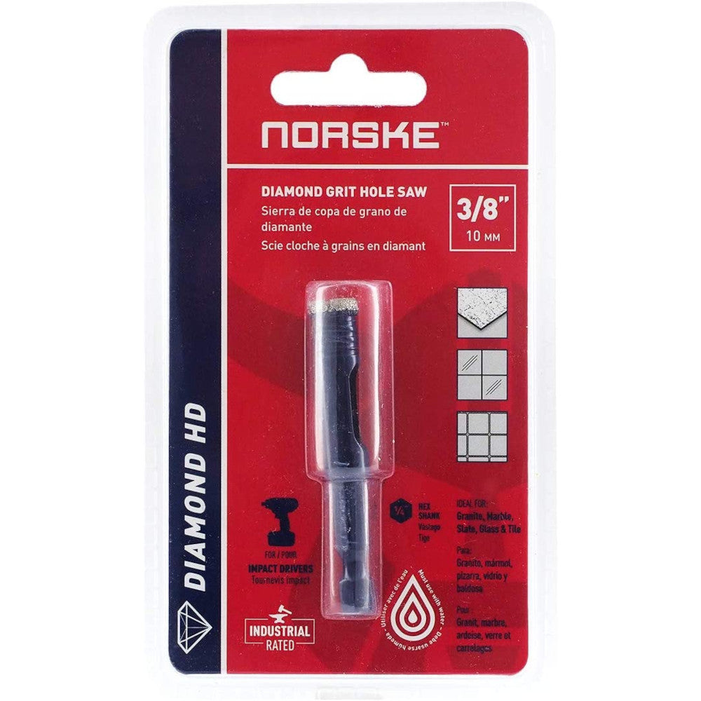 Norske - DIAMOND HD HOLE SAW for Tile, Stone, Glass, Brick, Block and Cement Backer Board - Various Sizes