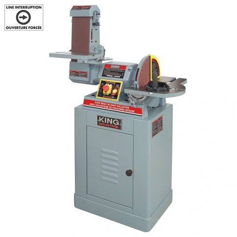 King Canada - 6" X 48" BELT & 12" DISC SANDER WITH BUILT-IN DUST COLLECTOR - MODEL: KC-790FX-DC