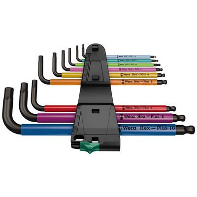 Wera - 950/9 Hex-Plus Multicolour 1 SB L-key set, metric, BlackLaser, 9 pieces - #073593