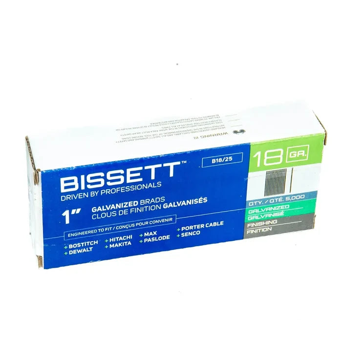 Bissett - 18 Gauge Galvanized Brad Nails - Various Sizes