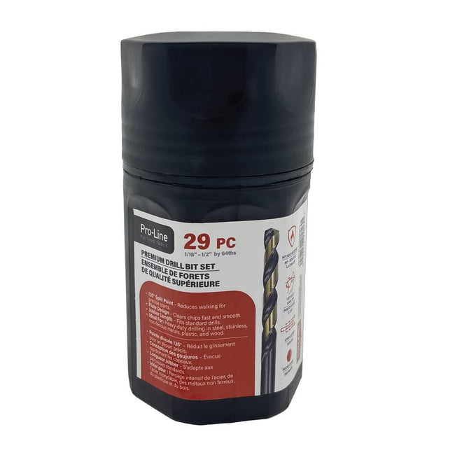 Pro-Line -  29 PC Premium M7 Drill Bit Kit 1/16"-1/2" w/ Plastic Case - Model: PL-07-A-30550HP-1