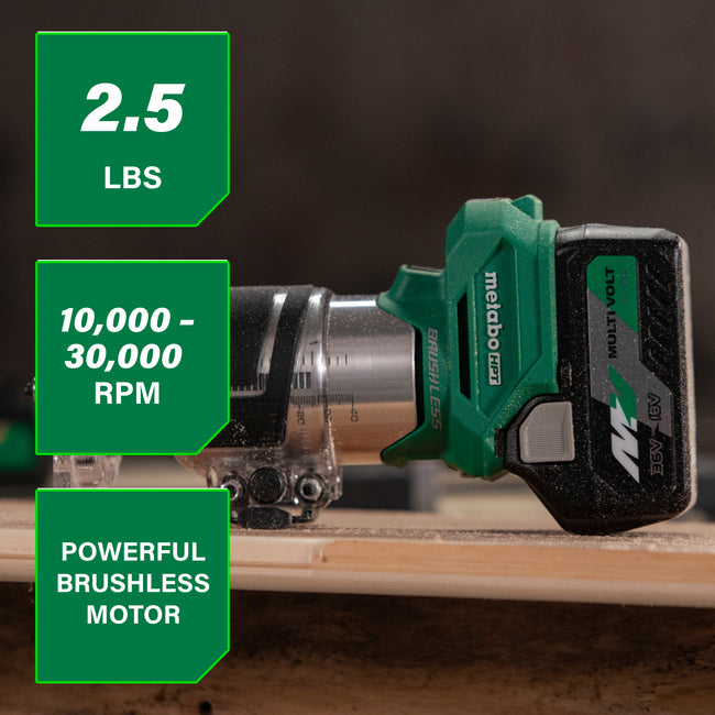 Metabo HPT - 18V Cordless Trim Router (Tool Body Only) - Model:M1808DAQ4