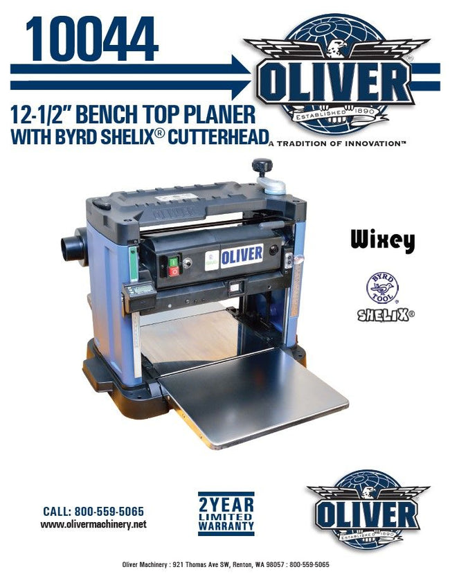 Oliver Machinery - 12-1/2" Helical Thickness Planer