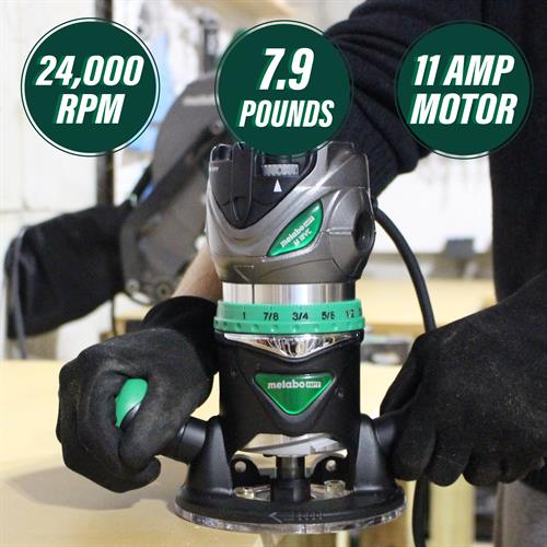 Metabo HPT - 2-1/4 Peak HP Variable Speed Fixed/Plunge Base Router Kit - Model: KM12VC