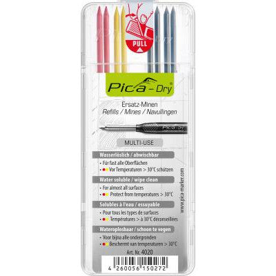 Pica - Pica-Dry Refill Leads - Water Soluble ColorMix 8 pk - 4020