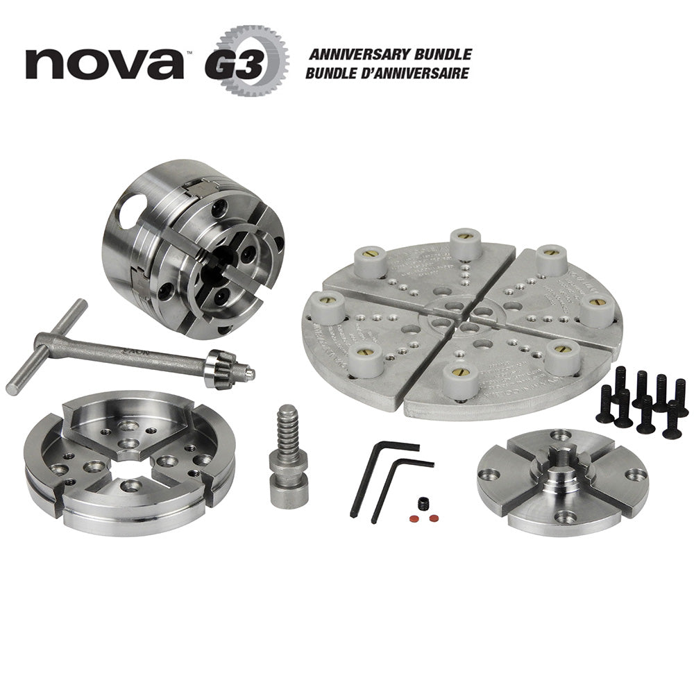 King Canada - NOVA G3 WOOD LATHE CHUCK ANNIVERSARY BUNDLE - MODEL: 48260