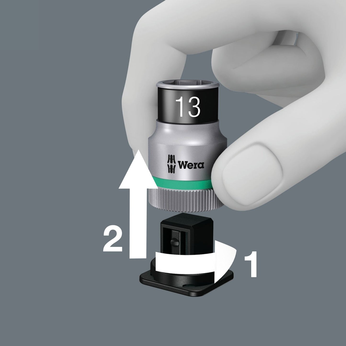 Wera - Belt A 1 Zyklop 1/4″ Drive Socket Set with Holding Function – Metric 10-Piece - #003880