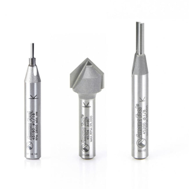 Axiom – Inlay Bit Set (3pc) by Amana Tool