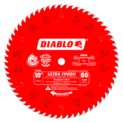  Part Number D1080X - Diameter (In.) 10" x Teeth 80 x Bore 5/8" 