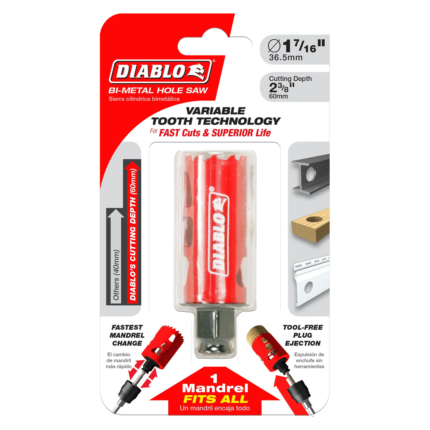 DIABLO Bi-Metal Hole Saws - 5/8" to 6"