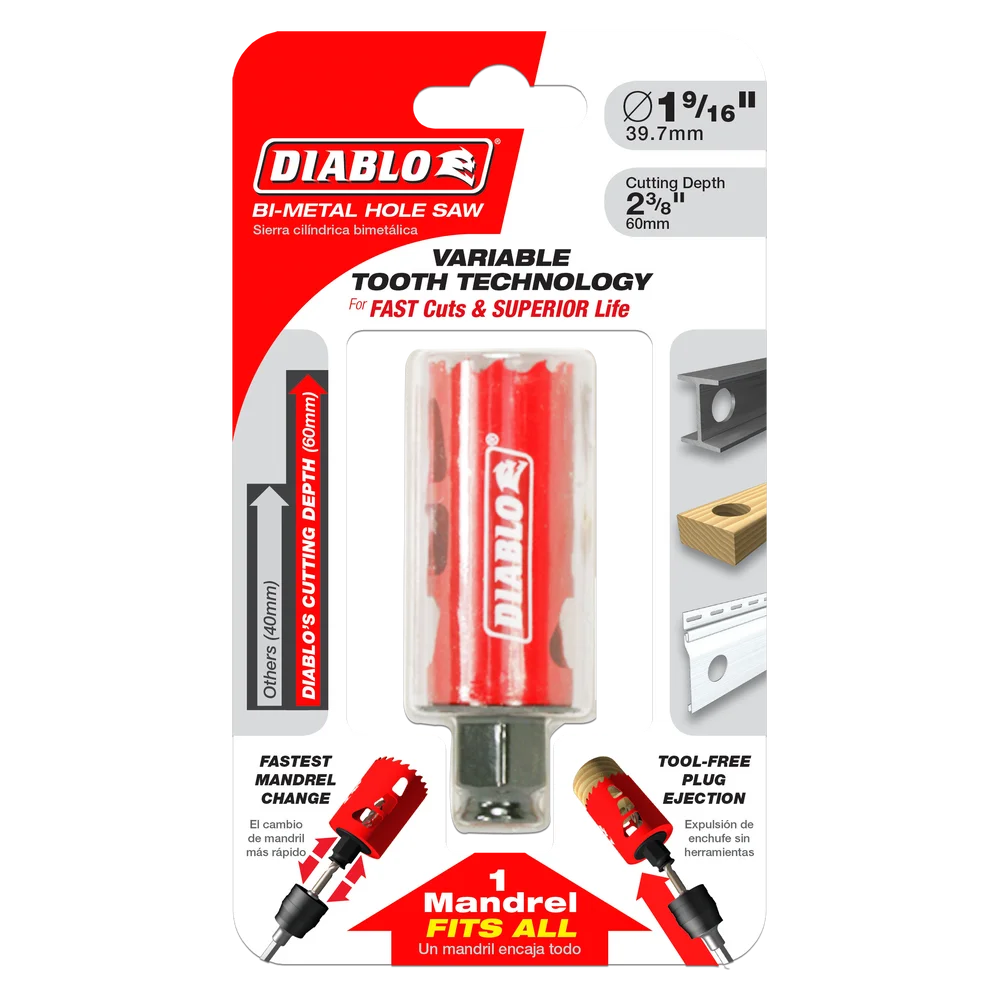 DIABLO Bi-Metal Hole Saws - 5/8" to 6"