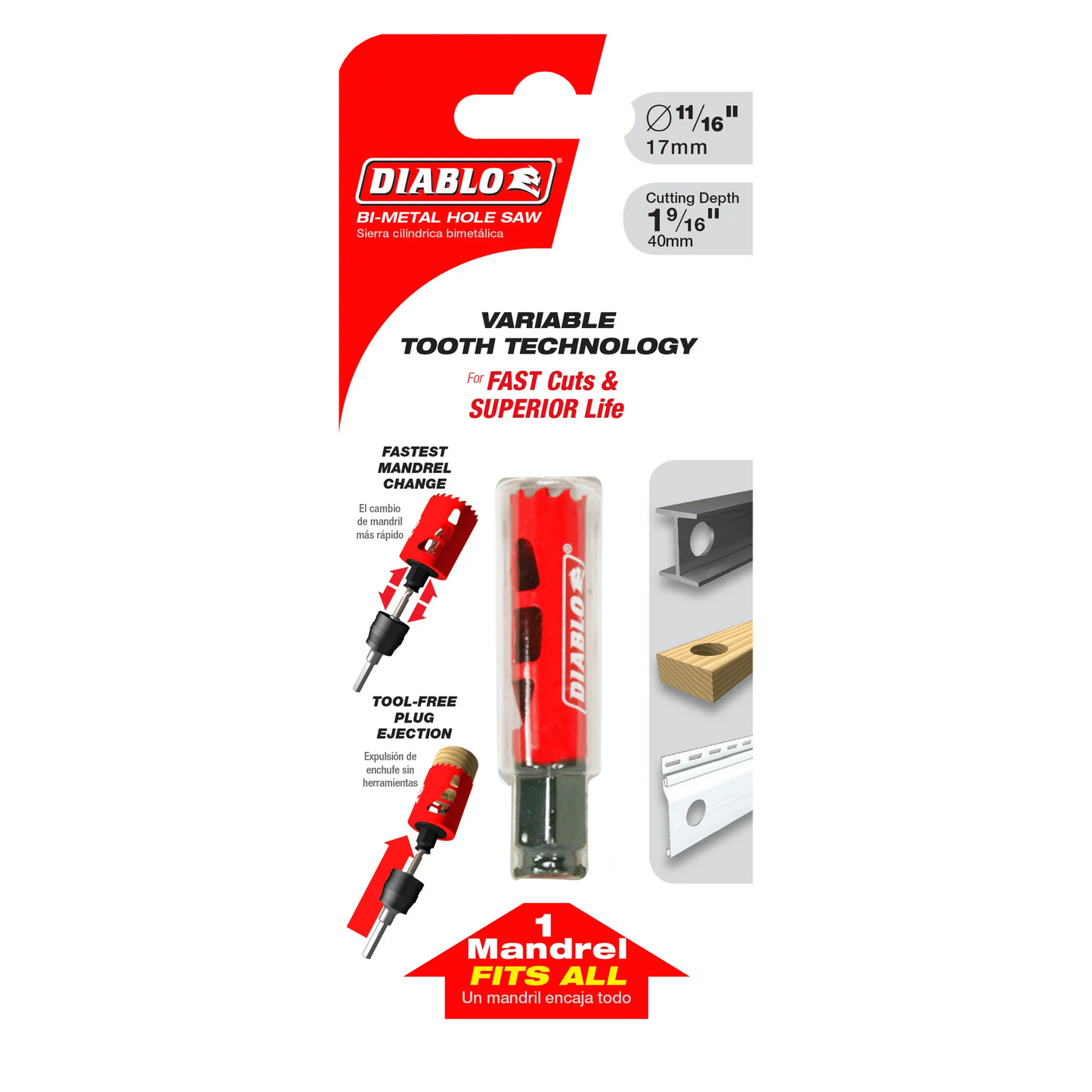 DIABLO Bi-Metal Hole Saws - 5/8" to 6"