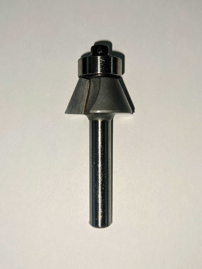 22-Degree Chamfer Router Bit with Bearing - 1/4-Inch Shank