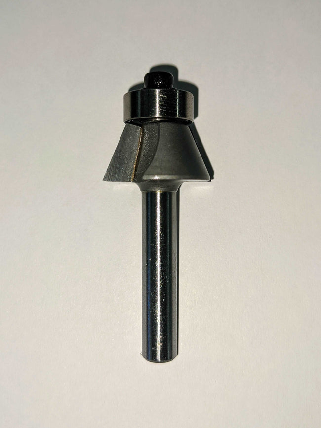 22-Degree Chamfer Router Bit with Bearing - 1/4-Inch Shank