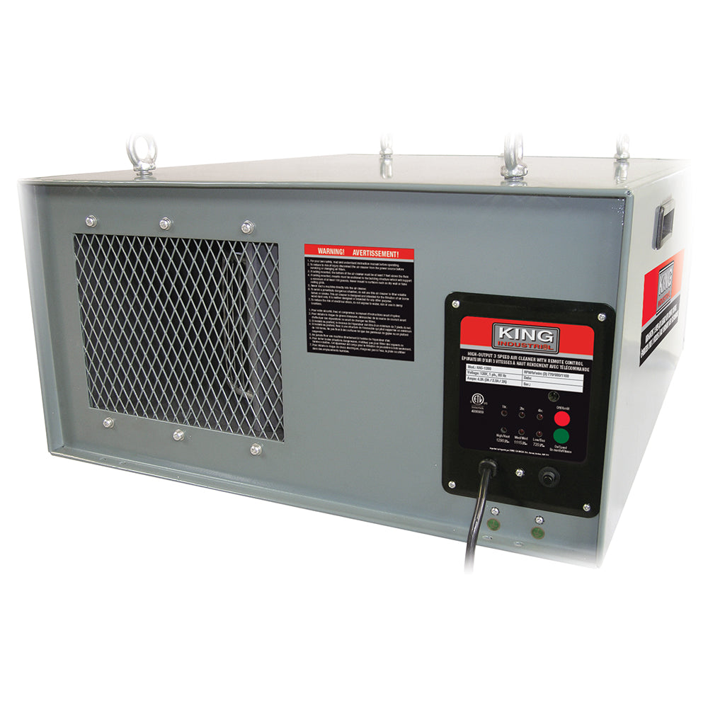 King Canada - HIGH-OUTPUT 3 SPEED AIR CLEANER WITH REMOTE CONTROL - MODEL: KAC-1200