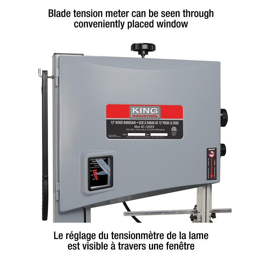 King Canada - 12'' WOOD BANDSAW - MODEL: KC-1202FX