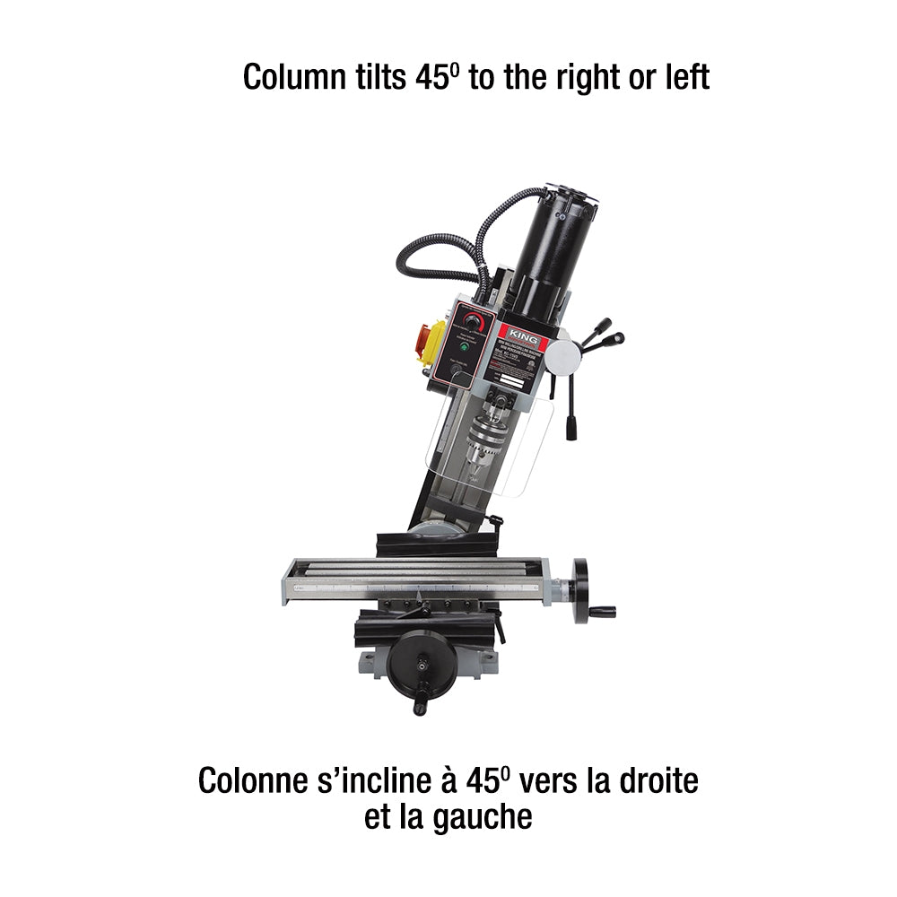 King Canada - MINI MILLING DRILLING MACHINE - MODEL: KC-15VS