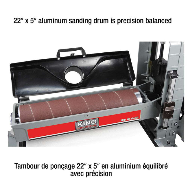 King Canada - 22'' OPEN DRUM SANDER - MODEL: KC-2244DS