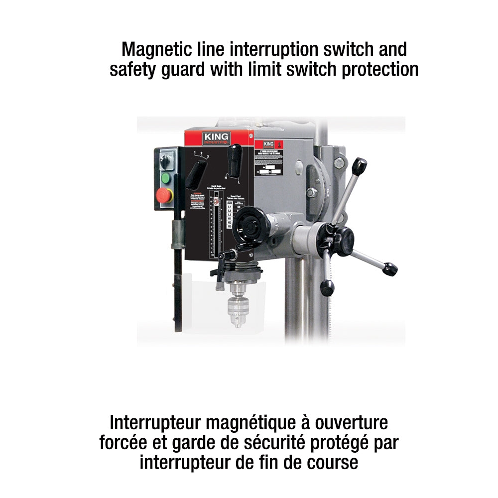 King Canada - 21" GEARHEAD MILLING DRILLING MACHINE (220V) - MODEL: KC-40HC
