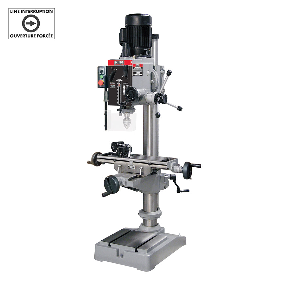King Canada - 21" GEARHEAD MILLING DRILLING MACHINE (220V) - MODEL: KC-40HC