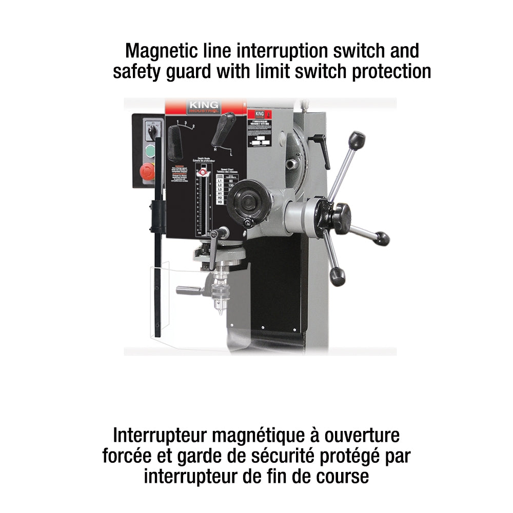 King Canada - GEARHEAD MILLING/DRILLING MACHINE WITH SAFETY GUARD - MODEL: KC-45