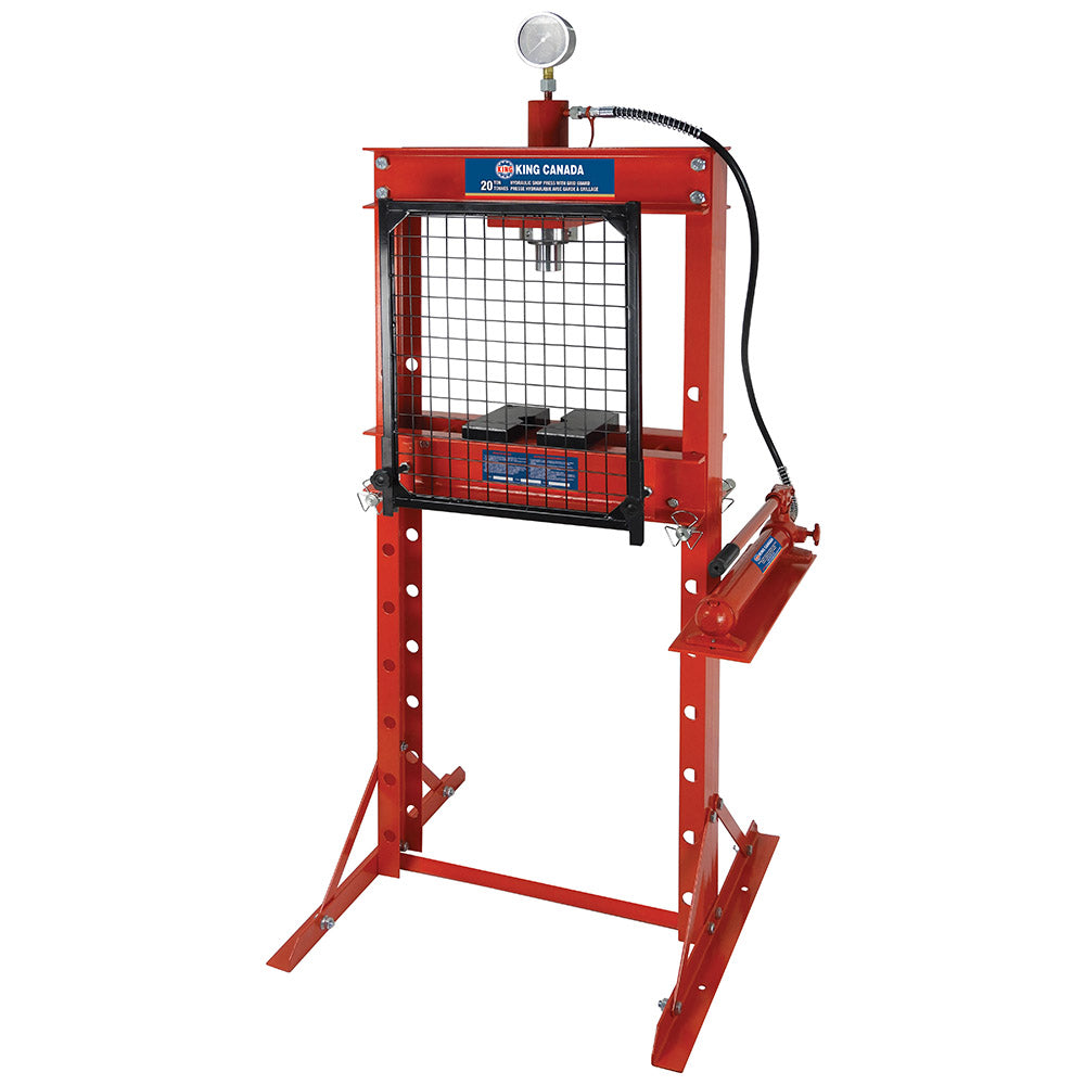 King Canada - 20 TON HYDRAULIC SHOP PRESS WITH GRID GUARD - MODEL: KHP-20T-GGN