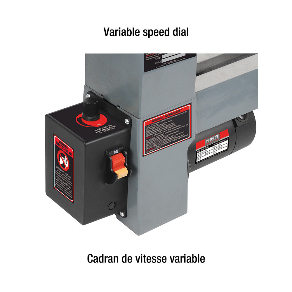 King Canada - 8'' X 13'' VARIABLE SPEED WOOD LATHE MODEL: KWL-813VS