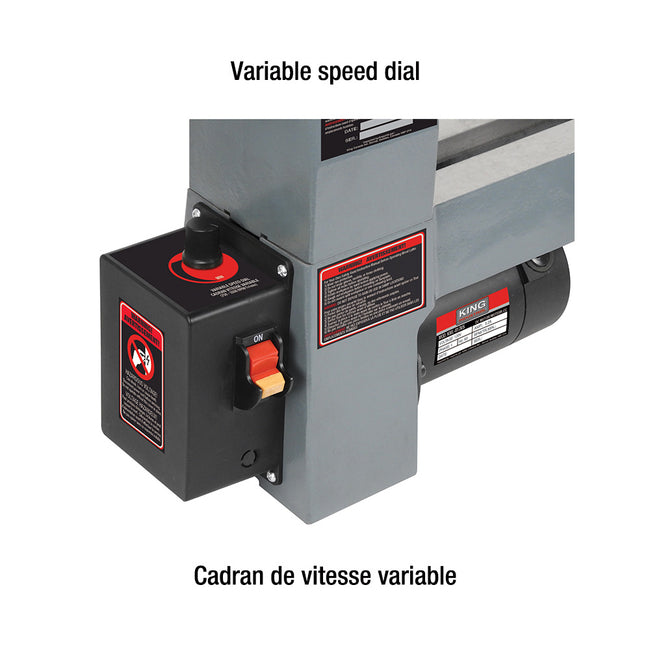 King Canada - 8'' X 13'' VARIABLE SPEED WOOD LATHE MODEL: KWL-813VS
