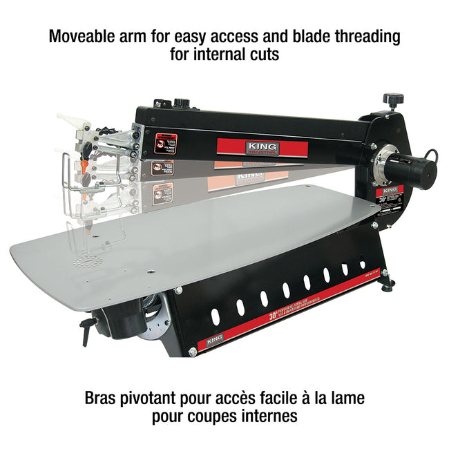 King Canada - 30'' PROFESSIONAL SCROLL SAW WITH FOOT SWITCH - MODEL: KXL-30-100