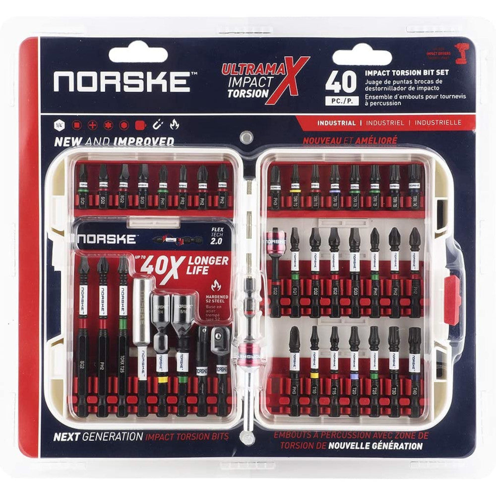 Norske - 40-Piece Impact Torsion Bit Set - Item #NIBPI708