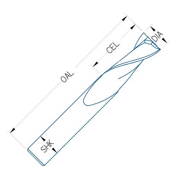R52-228 Series - 2 Flute Upcut Spiral