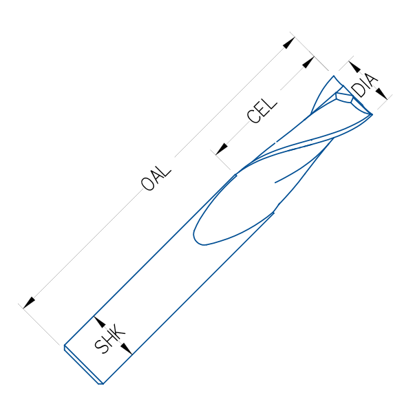 R57-322 Series - 2 Flute DownCut Spiral