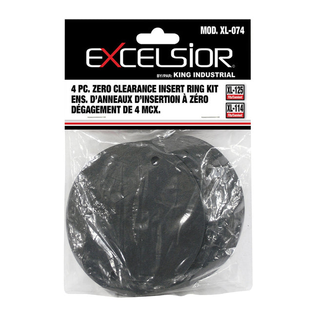 King Canada - 4 PC. ZERO CLEARANCE INSERT RING KIT - MODEL: XL-074