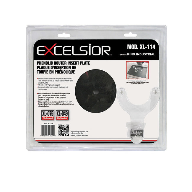 King Canada - PHENOLIC ROUTER INSERT PLATE - MODEL: XL-114