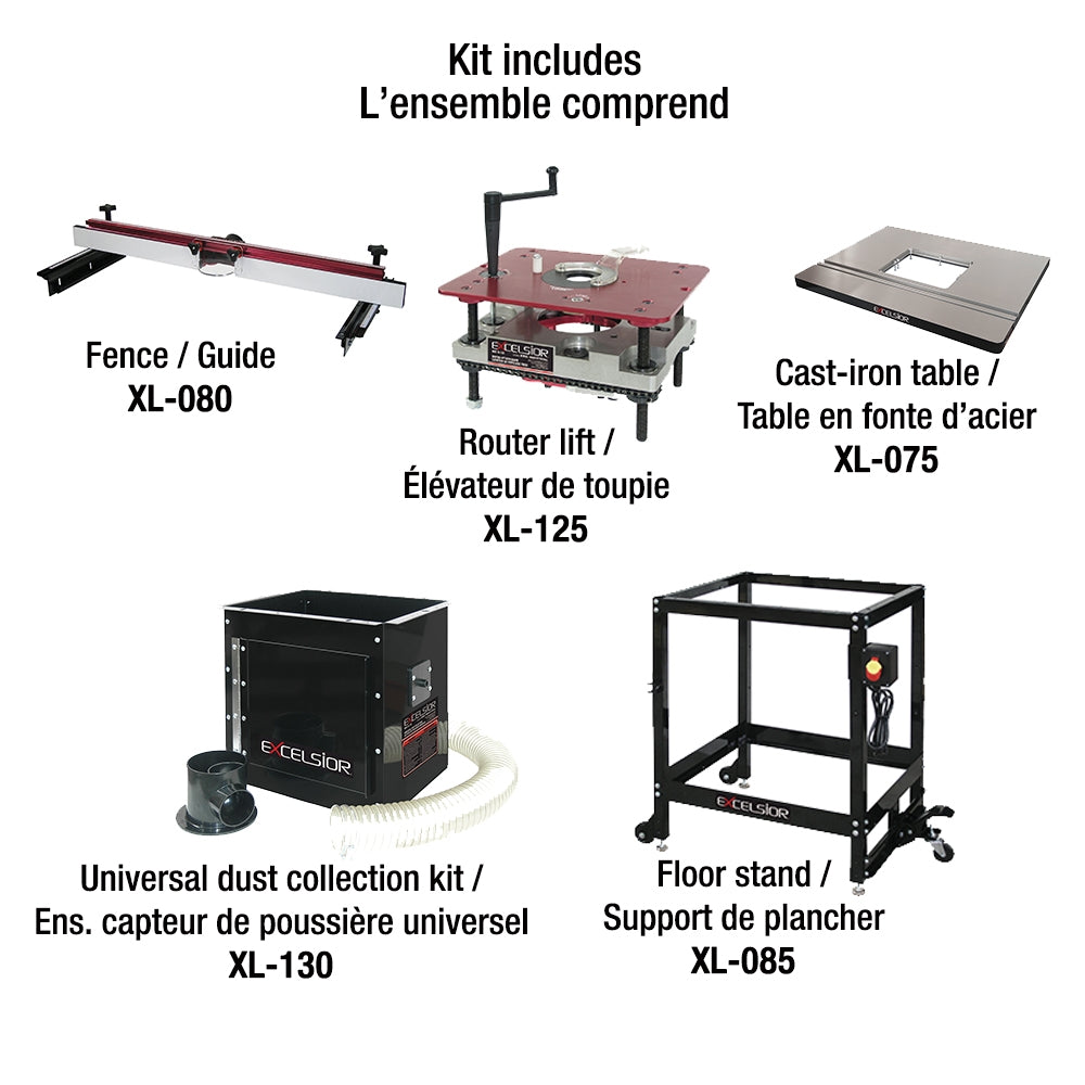 King Canada - ROUTER TABLE KIT (XL-125, XL-075, XL-130, XL-080 & XL-085) - MODEL: XL-200C