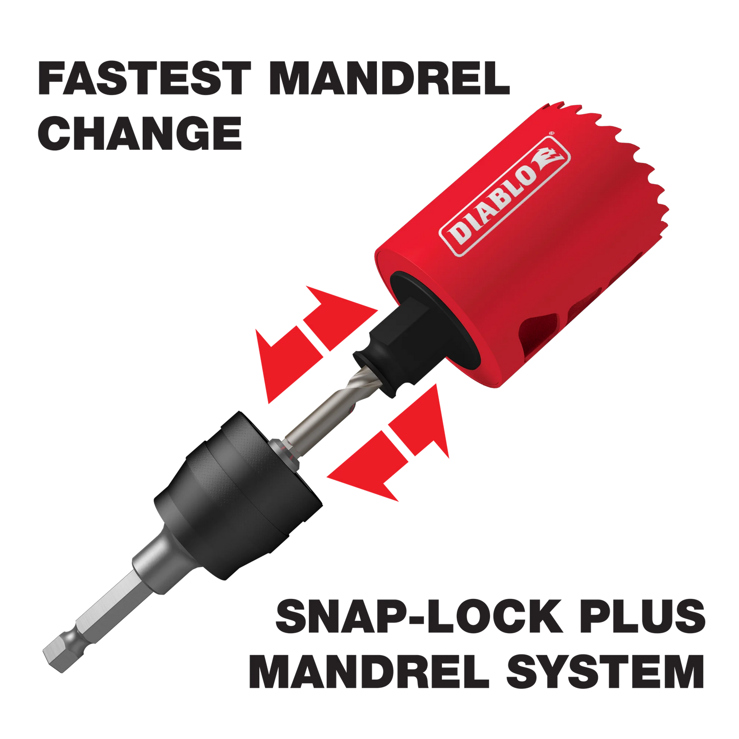 DIABLO 3/8 in. Snap‑Lock Plus™ Mandrel System