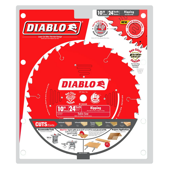 DIABLO 10 in. x 24 Tooth Ripping Saw Blade