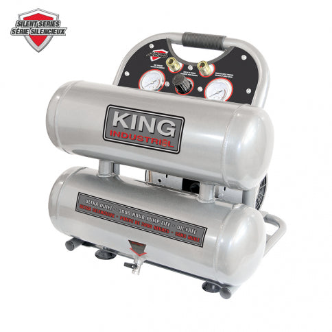 King Canada - 4.6 GALLON ULTRA QUIET OIL-FREE AIR COMPRESSOR - MODEL: KC-4620A