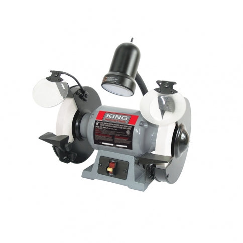 King Canada - 8" LOW SPEED BENCH GRINDER WITH LIGHT - MODEL: KC-895LS